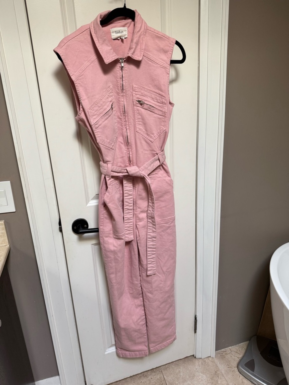 ba&sh Sleeveless Pink Utility Jumpsuit